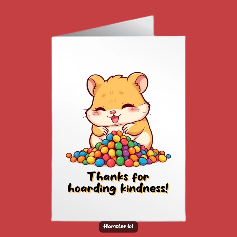 Free Printable Thank You Card: Hamster's Stash, Funny Downloadable Gratitude Gift