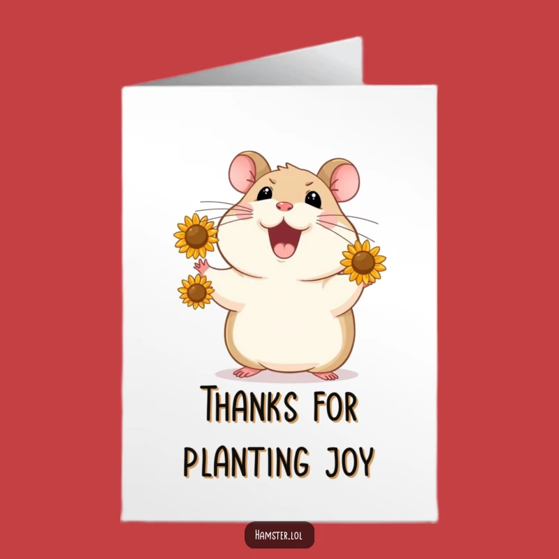 Free Printable Thank You Card: Juggling Hamster Thanks - Humorous Downloadable Appreciation