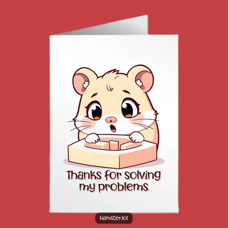 Free Printable Thank You Card: Surprised Hamster Maze - Funny Downloadable Gift!