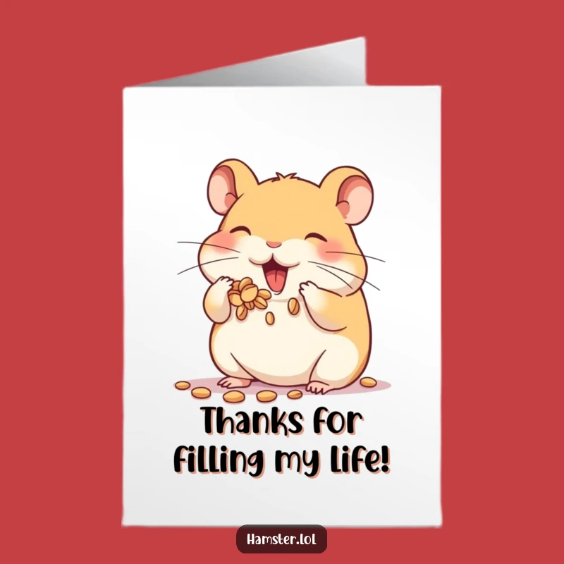 Free Printable Funny Hamster Thank You Card: Cheeky Seed Stuffing, Express Thanks Adorably