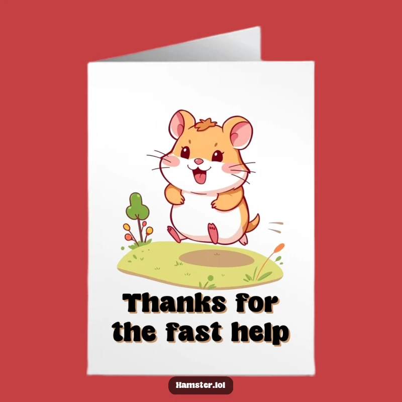 Free Printable Thank You Card: Hamster's Happy Dash - Humorous Appreciation