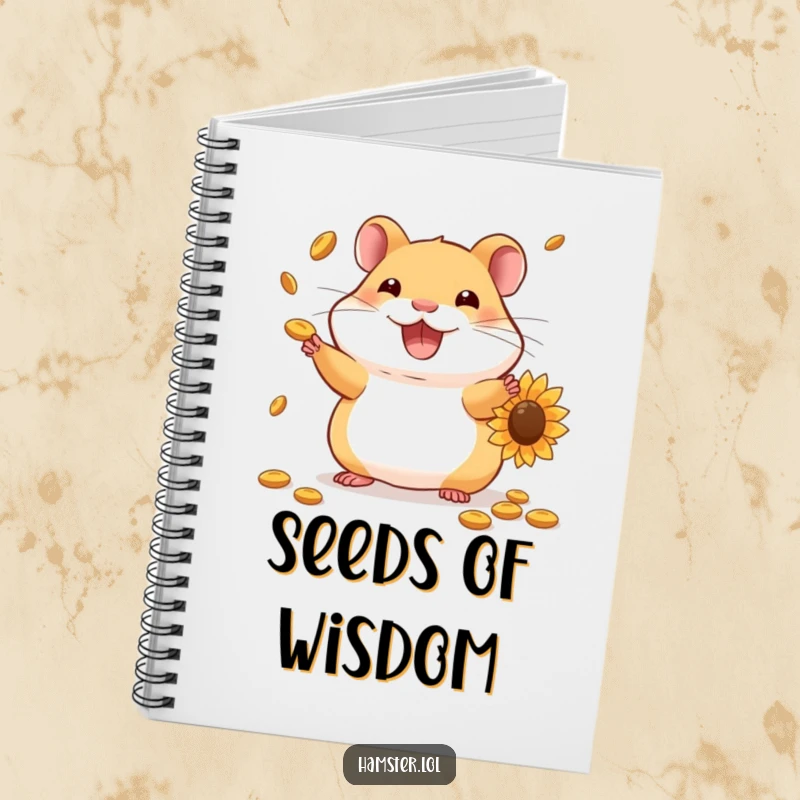 Funny Hamster Notebook: A cute hamster juggling sunflower seeds with a grin, inspiring clever ideas and notes.