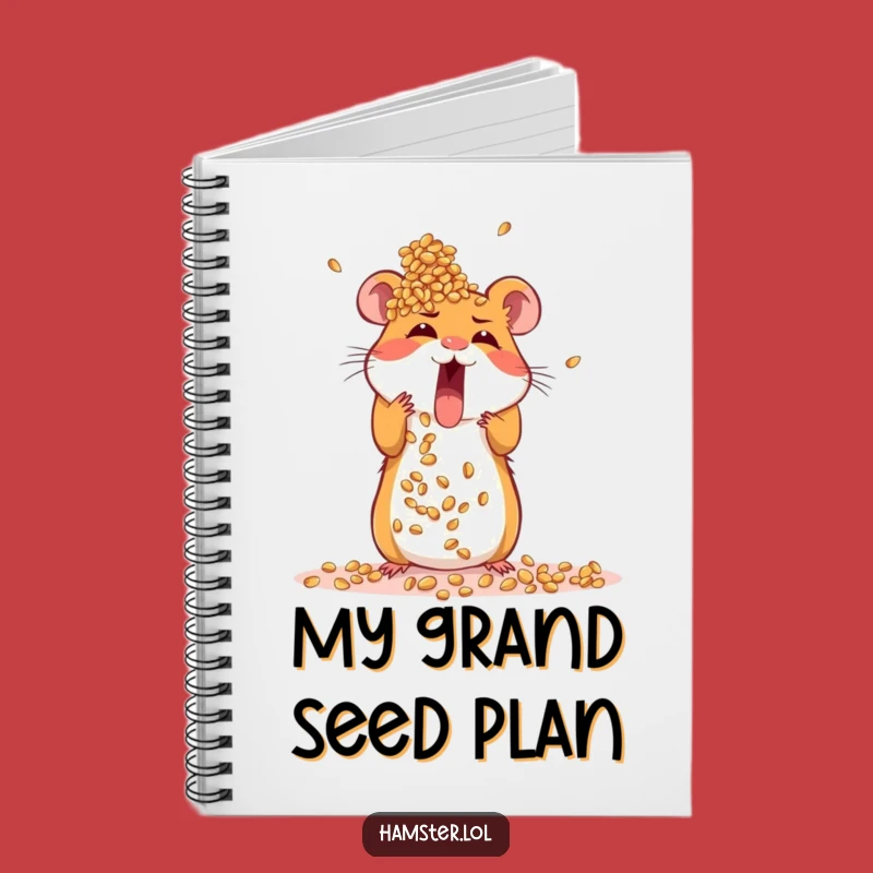 Funny Hamster Notebook: Journal with excited rodent building seed tower, a great funny gift