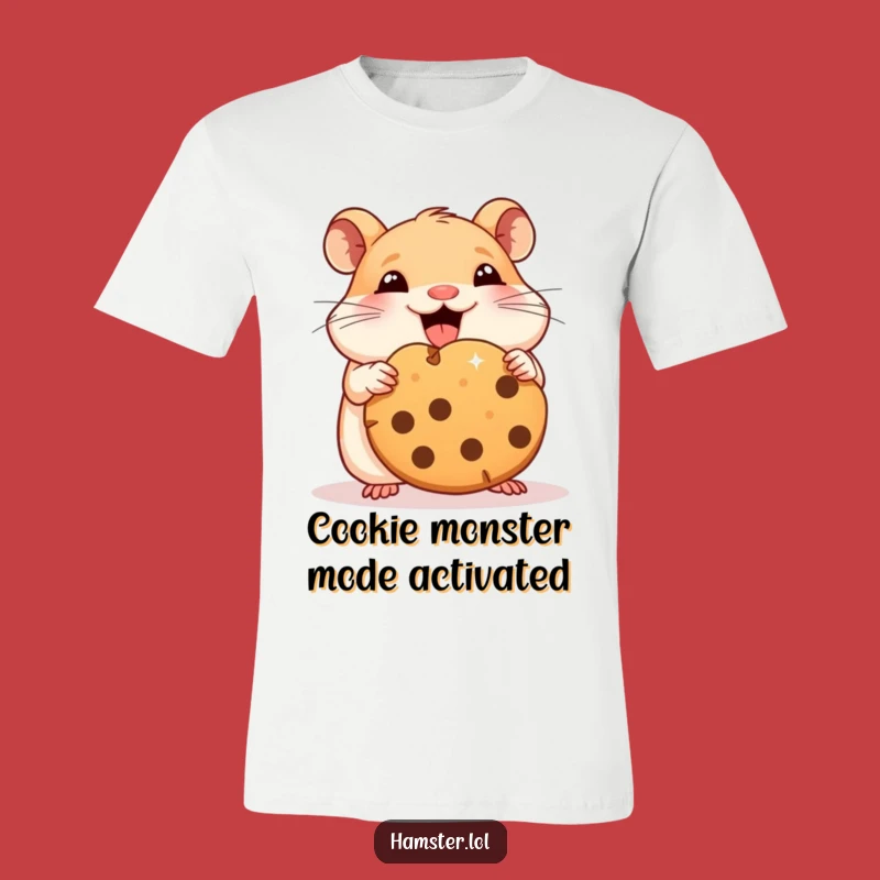 Funny Hamster Cookie Monster T-Shirt: Hilarious & Cute Apparel for Snack Enthusiasts