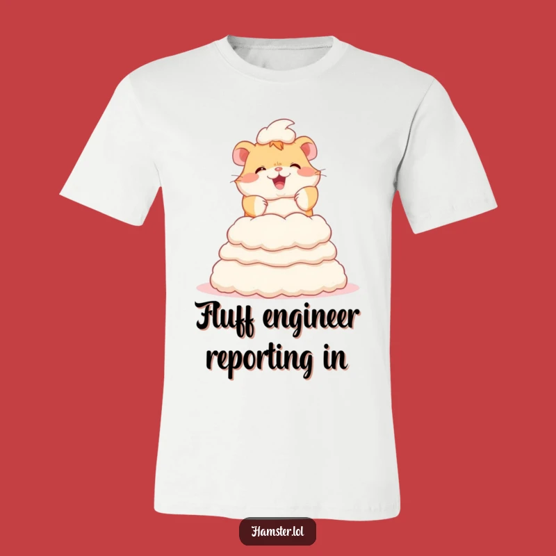 Funny Hamster Fluff Tower T-Shirt: Hilarious Rodent Building Tee Gift