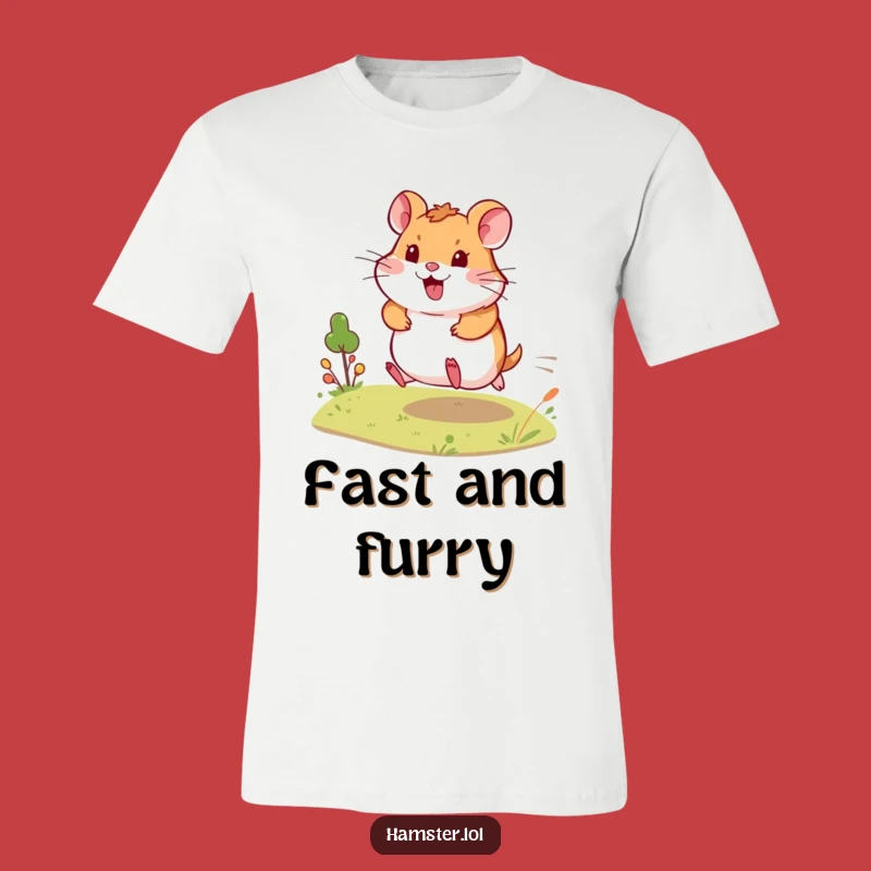 Funny Hamster Happy Dash T-Shirt - High-Energy & Humorous Tee