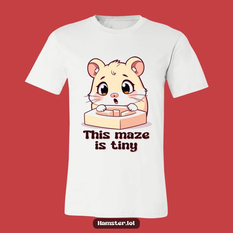 Funny Hamster Maze T-Shirt: Wide-Eyed Surprise, Comical Gift Idea