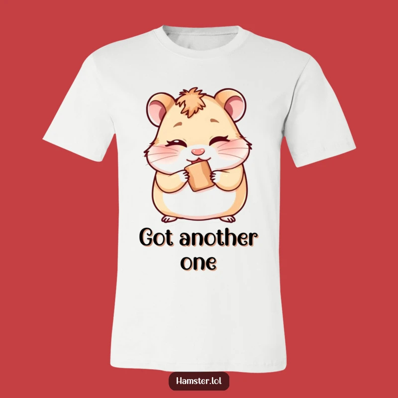 Funny Cheeky Hamster T-Shirt: Winking rodent hiding a treat, a cool funny gift tee