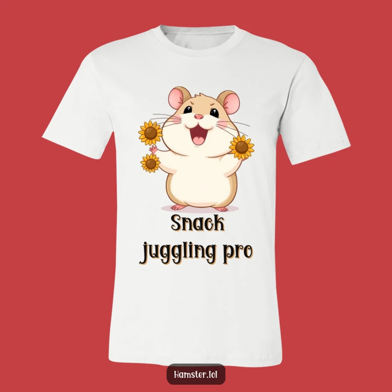 Funny Hamster Juggling Seeds T-Shirt - Skillful & Humorous Pet Tee