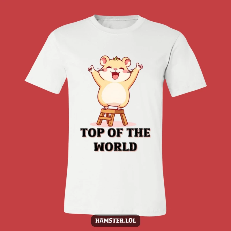 Funny Hamster Ladder T-Shirt: Happy Character Victory Dance, Ideal Humorous Gift for Winners
