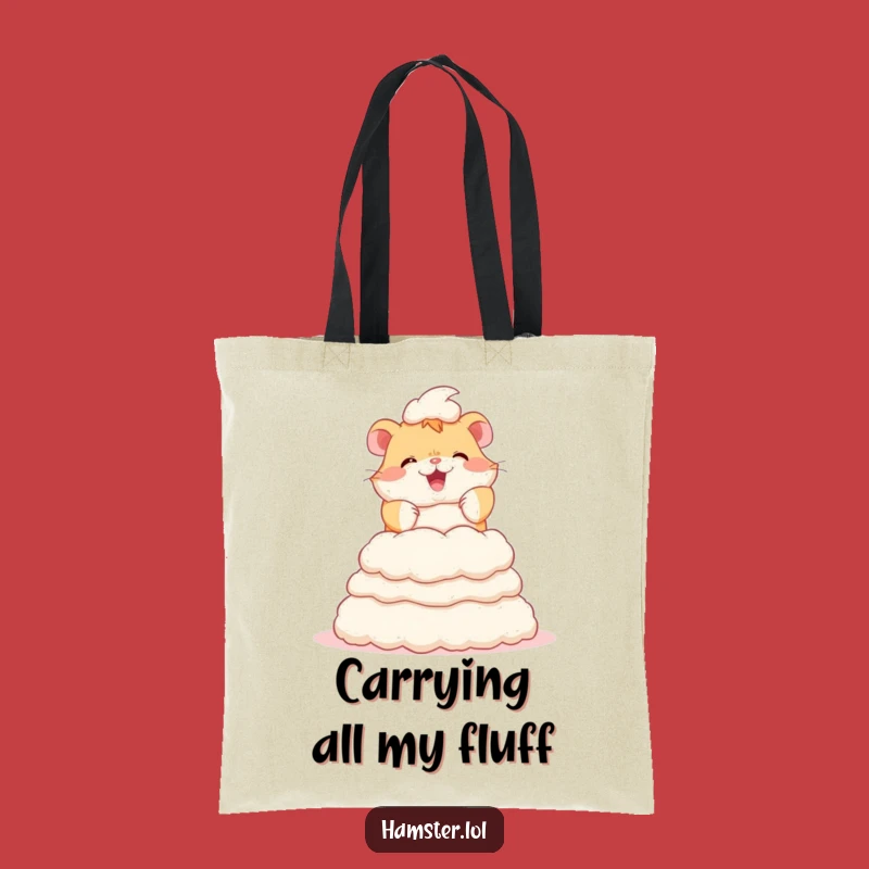 Funny Hamster Tower Fluff Tote Bag: Cute Rodent Shopping Bag Gift