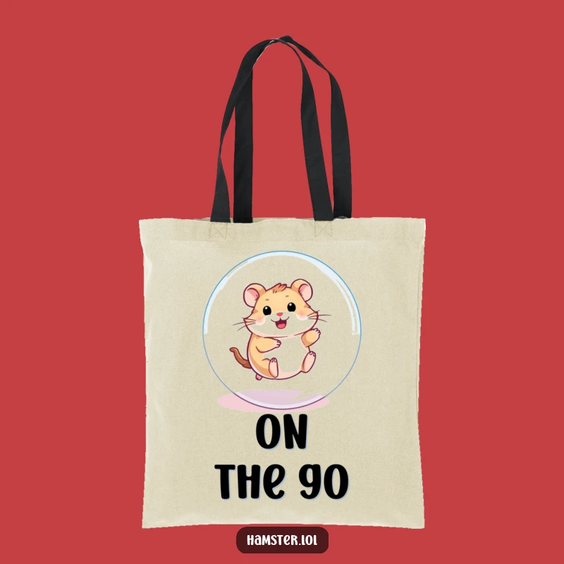 Funny Hamster Ball Tote Bag: Playful Character Rolling, Practical Humorous Gift for Errands