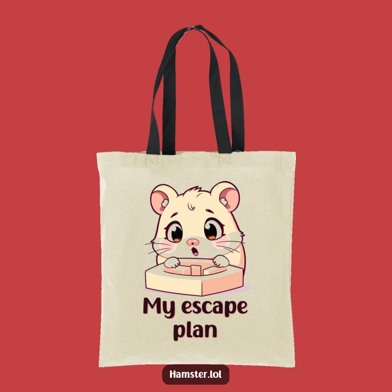 Funny Hamster Maze Tote Bag: Wide-Eyed Wonder, Practical Humorous Gift