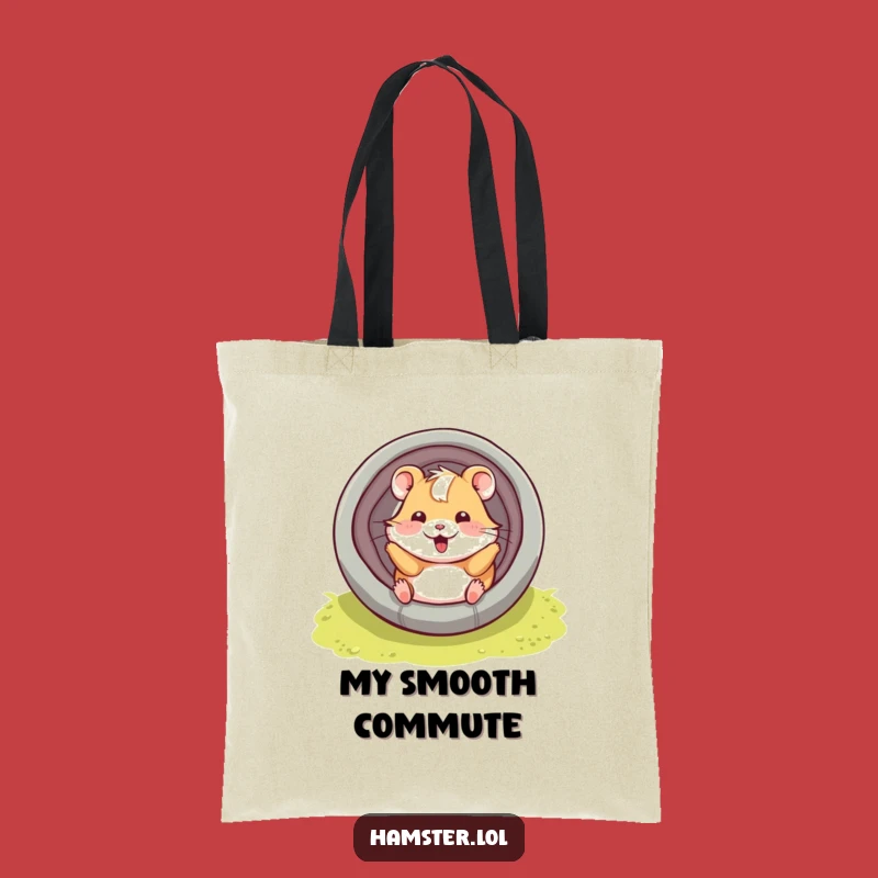 Funny Hamster Tube Tote Bag: Playful Slide, Practical Humorous Gift