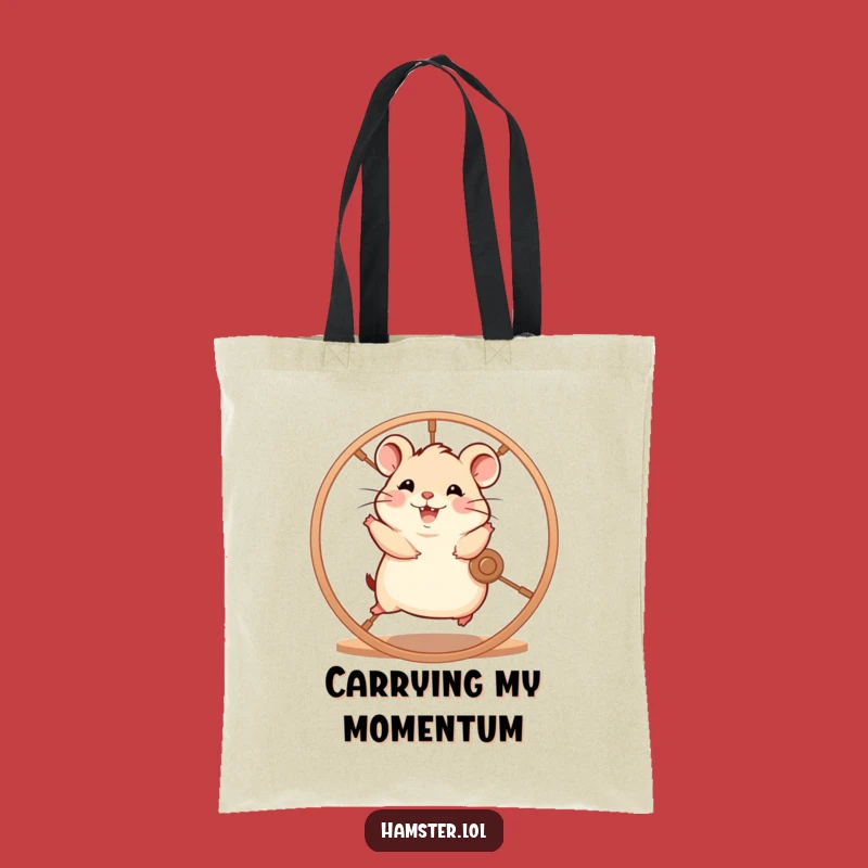 Funny Hamster Wheel Tote Bag: Energetic Runner, Practical Humorous Gift