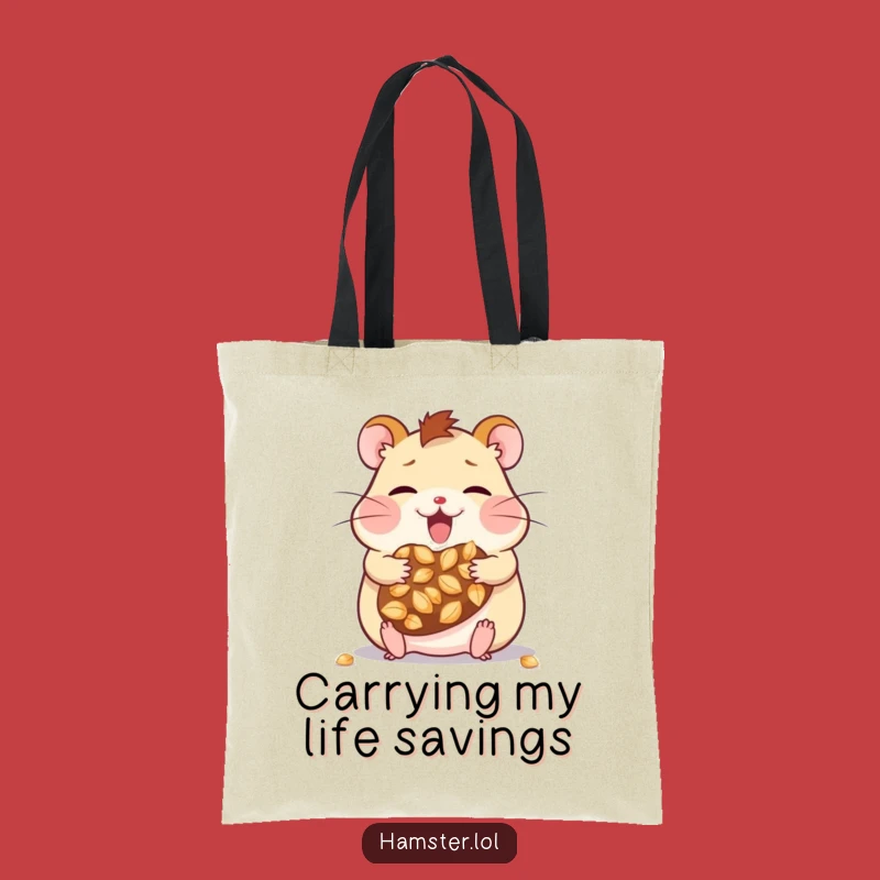 Funny Kawaii Hamster Tote Bag - Humorous & Practical Gift for Seed Hoarders