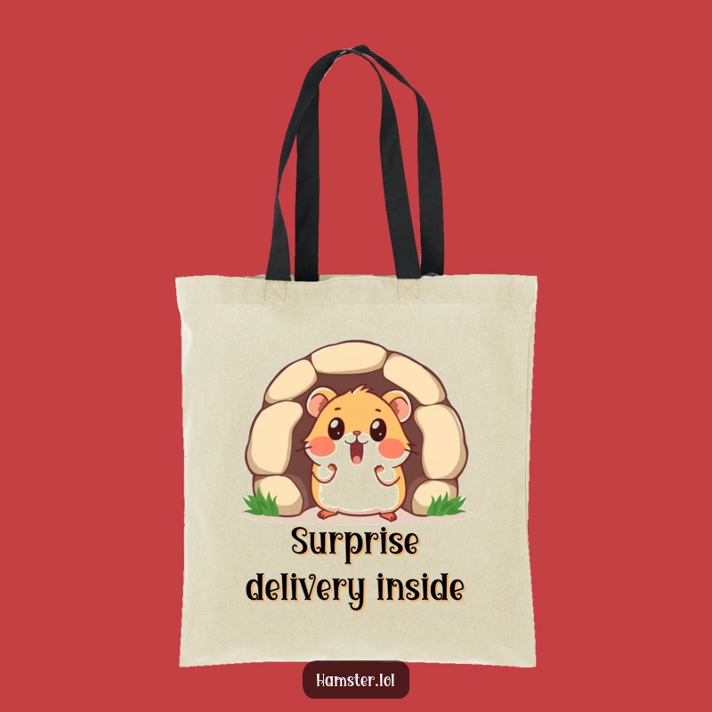 Funny Hamster Tunnel Tote Bag - Surprising Reveal, Funny Gift
